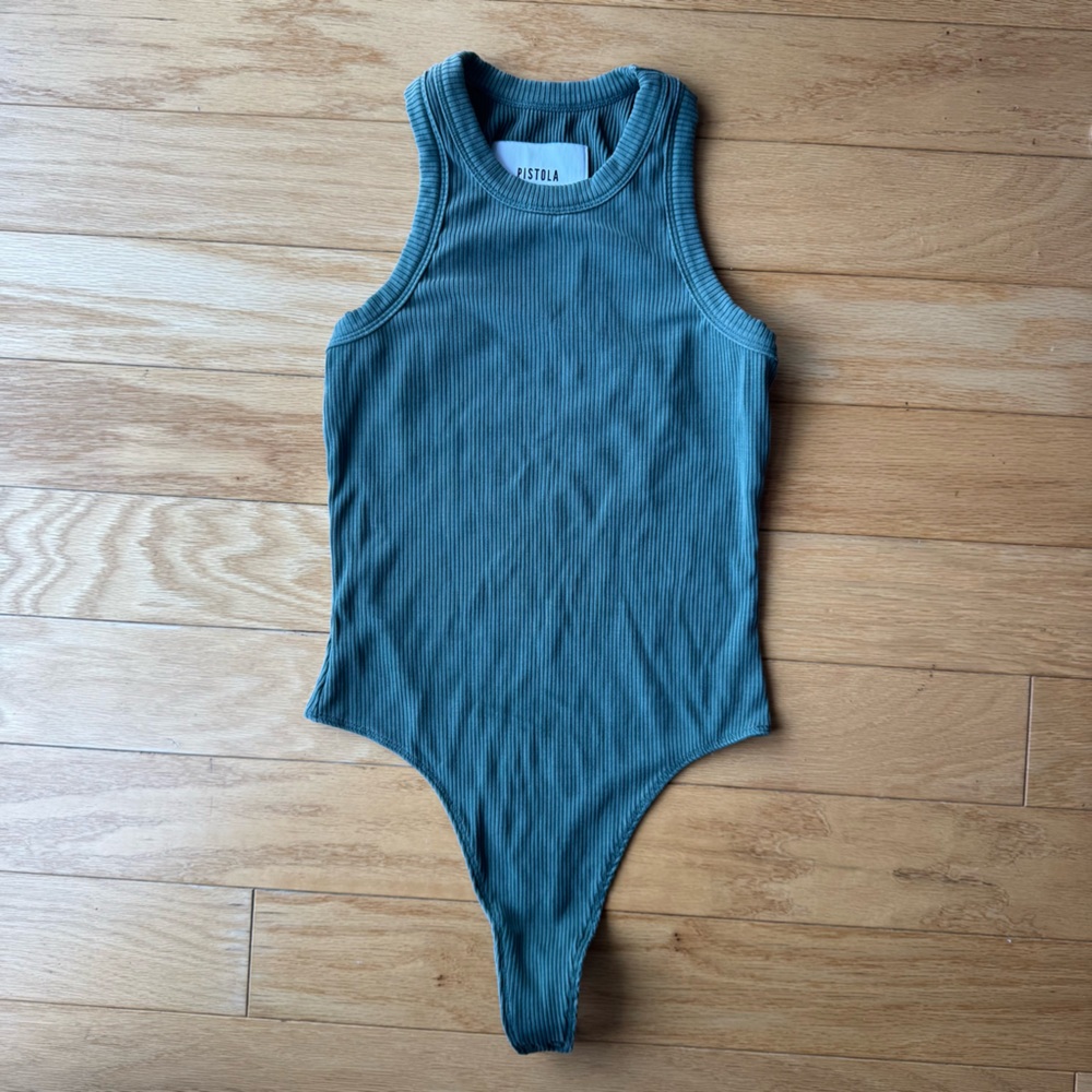 Pistola Green Ribbed Bodysuit